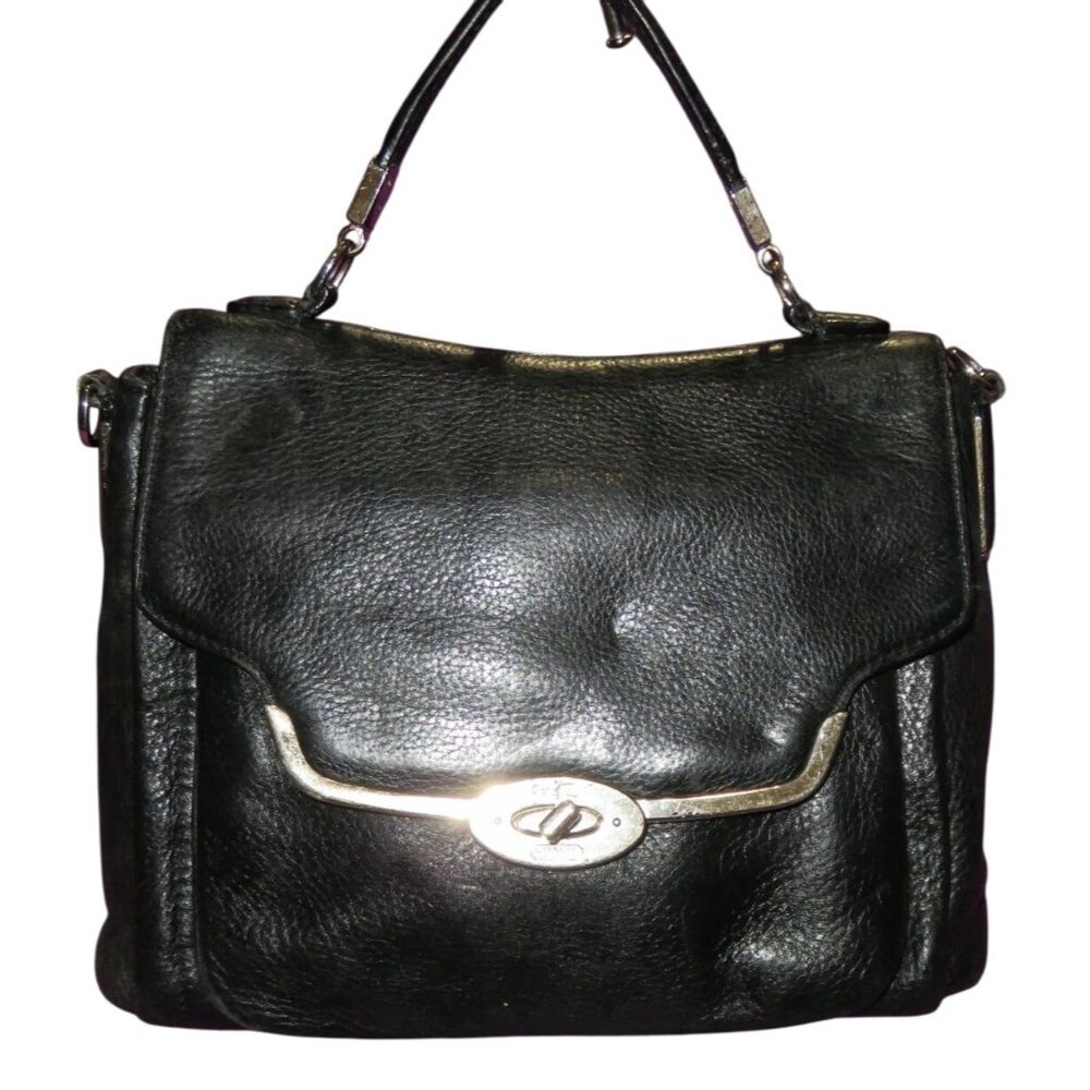 Coach 2013 Sadie Madison Black Leather Turnlock Flap Crossbody Bag 26624